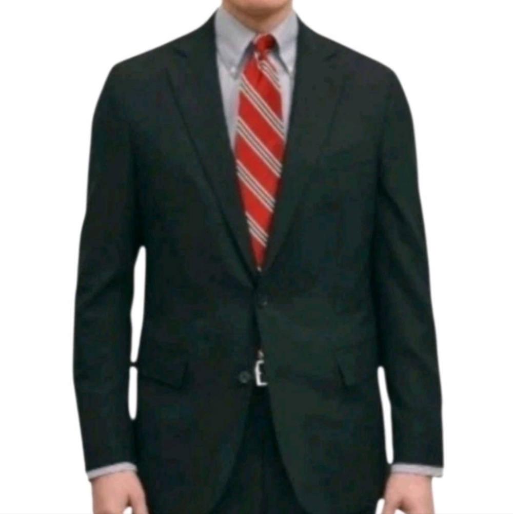 Brooks Brothers Men Blazer Size 40 Regular Black Explorer Classic Fit Wool Blend